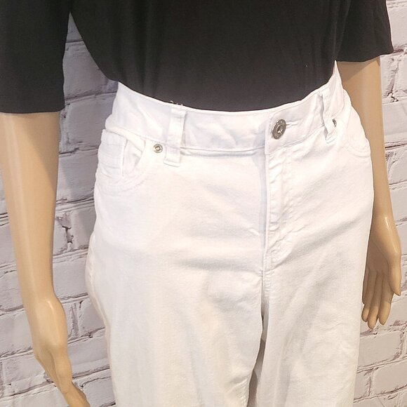 CLEO - White cotton blend ankle length jeans - Picture 4 of 10